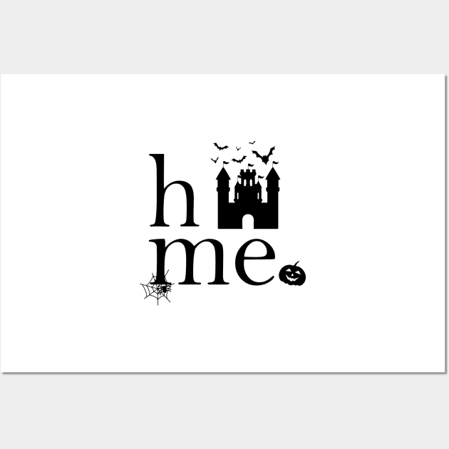 Halloween Family  Home Haunted Mansion Castle Women Men Kids Wall Art by IstoriaDesign